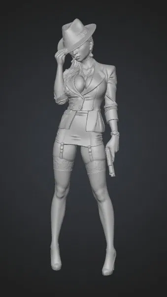 Mô hình 3D Femme Fatale in White sắc sảo đầy quyến rũ - Image 1