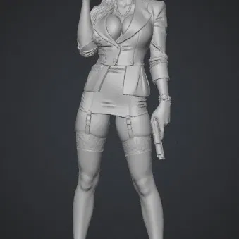 Mô hình 3D Femme Fatale in White sắc sảo đầy quyến rũ