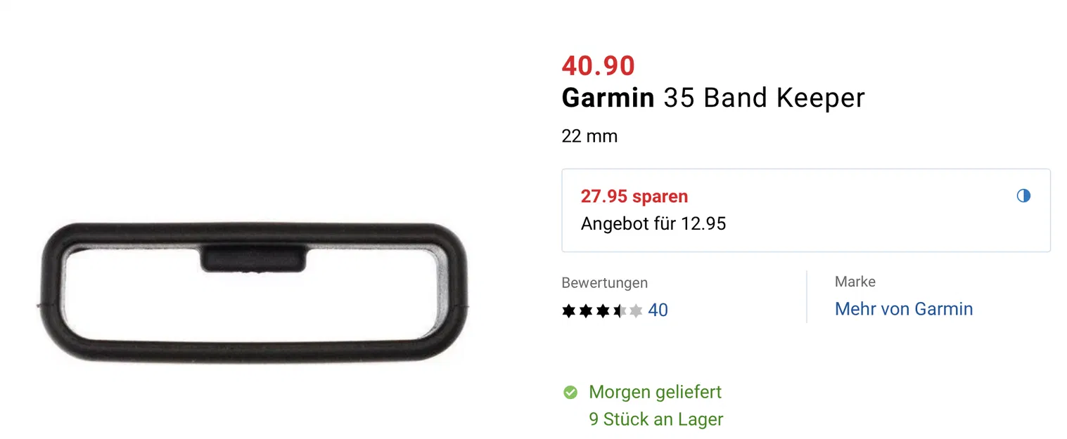 Vòng giữ dây đeo đồng hồ Garmin 22mm (Band Keeper) - In 3D TPU - Image 1