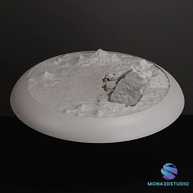 Đế Miniature Hình Đầu Lâu và Đá – Chi tiết cao – 25/32/40/50 mm – File STL 3D - Image 4