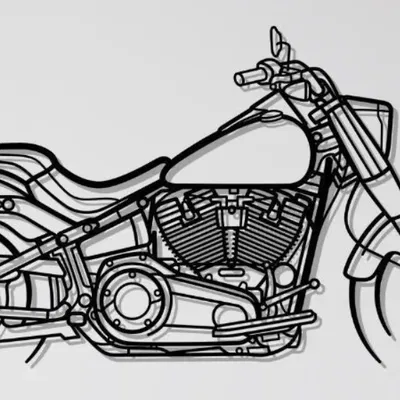 Mô hình treo tường Harley-Davidson Fat Boy - File 3D in ấn chi tiết