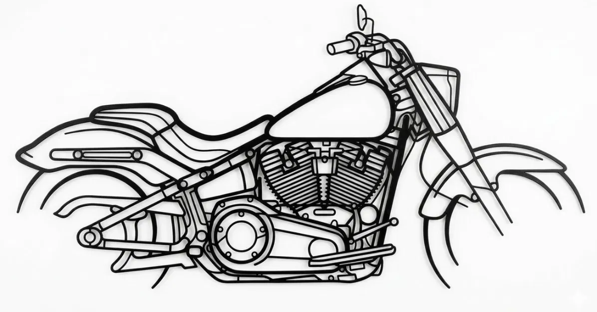 Mô hình treo tường Harley-Davidson Fat Boy - File 3D in ấn chi tiết - Image 2