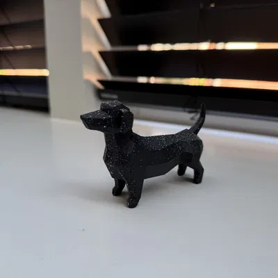 Mô hình chú chó Dachshund thiết kế Low-poly in 3D cực chất