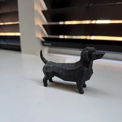 Mô hình chú chó Dachshund thiết kế Low-poly in 3D cực chất