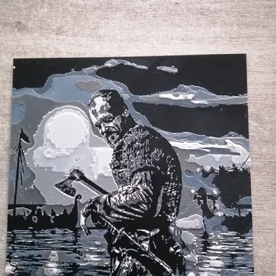 Tranh in 3D nghệ thuật Floki phong cách Hue Forge chi tiết sắc nét