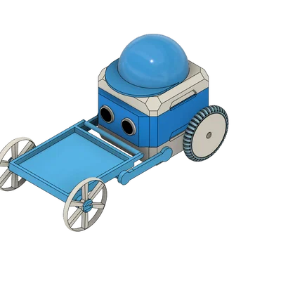 Mô hình xe kéo mini và mũ bảo vệ cho robot HP Otto