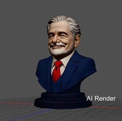 Mô hình tượng bán thân nghệ thuật phong cách AI in 3D