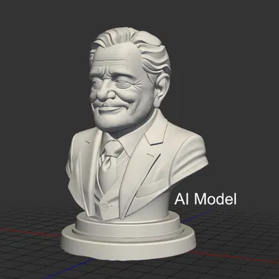 Mô hình tượng bán thân nghệ thuật phong cách AI in 3D
