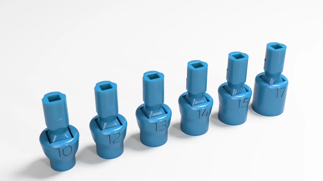 Bộ đầu tuýp đa năng 6 cạnh hệ mét in 3D cho máy khoan - Image 2