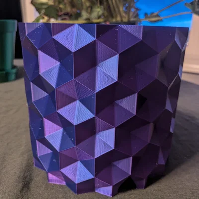 Chậu cây lục giác Low Poly kèm khay thoát nước in 3D