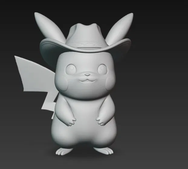 Mô hình 3D Pikachu đội mũ cao bồi - Sản phẩm in 3D cực đáng yêu - Image 2