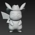 Mô hình 3D Pikachu đội mũ cao bồi - Sản phẩm in 3D cực đáng yêu - Thumbnail 2