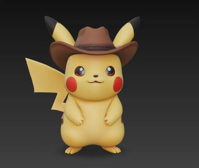 Mô hình 3D Pikachu đội mũ cao bồi - Sản phẩm in 3D cực đáng yêu - Image 3