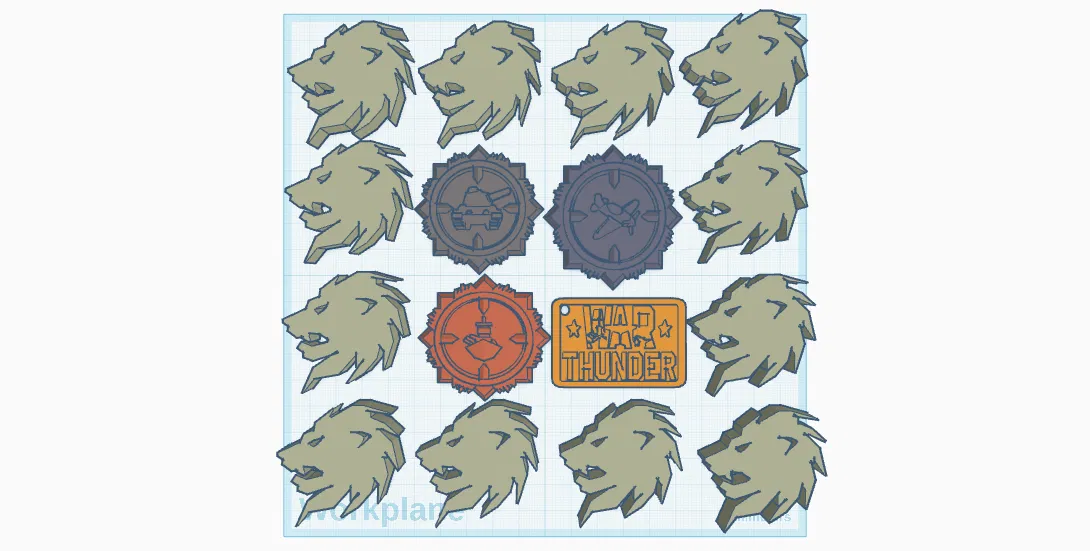 Bộ mô hình in 3D móc khóa và biểu tượng game War Thunder - Image 1
