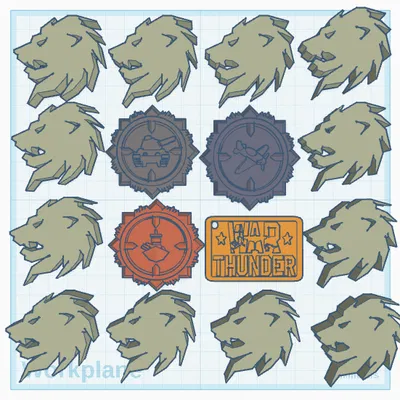 Bộ mô hình in 3D móc khóa và biểu tượng game War Thunder