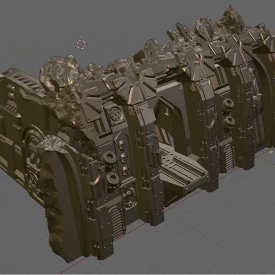 Mô hình địa hình Gothic Space Ship dạng chữ L cho Wargaming