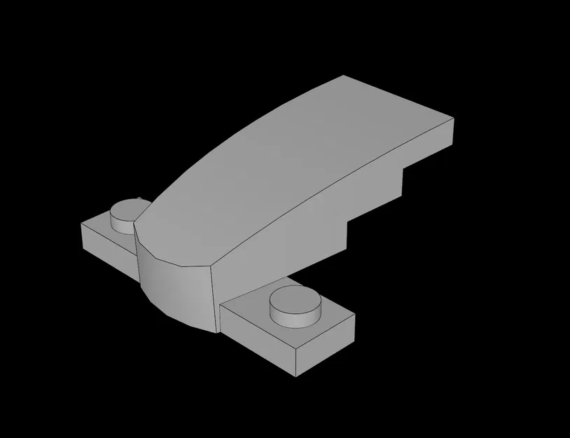 Mô hình gạch dốc cong 4x2 tương thích Lego in 3D - Image 1
