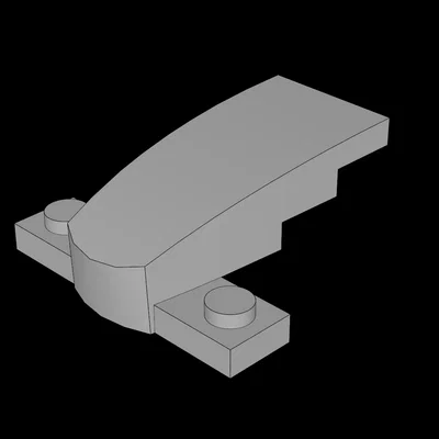 Mô hình gạch dốc cong 4x2 tương thích Lego in 3D