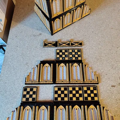 Ruine Gothique Modulaire Pliable – Mô hình công trình nhà thờ đổ nát cho Wargame