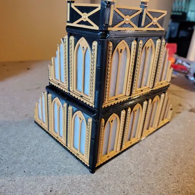 Ruine Gothique Modulaire Pliable – Mô hình công trình nhà thờ đổ nát cho Wargame