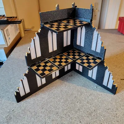 Ruine Gothique Modulaire Pliable – Mô hình công trình nhà thờ đổ nát cho Wargame