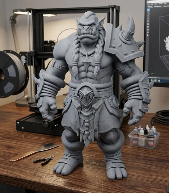 Mô hình Orc Warrior 3: Tượng chiến binh giả tưởng đầy chi tiết - Image 1