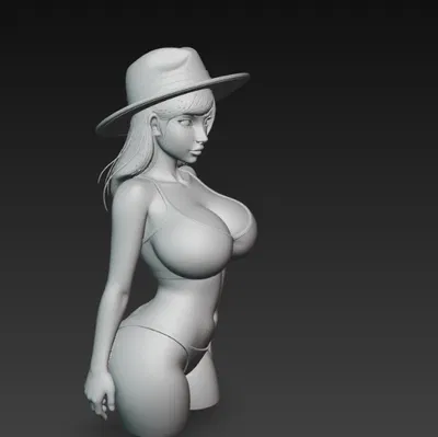 Mô hình 3D nhân vật nữ đội mũ thời trang tuyệt đẹp