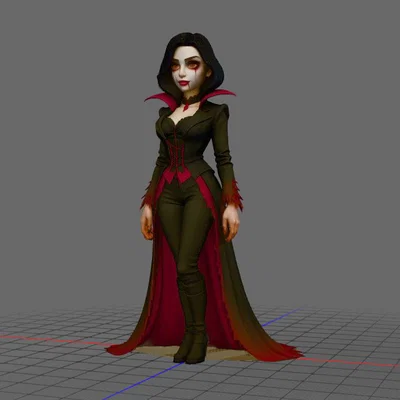 Mô hình 3D nữ ma cà rồng (Vampire Woman) chi tiết, đầy ấn tượng