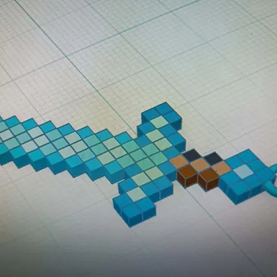 Móc khóa kiếm kim cương Minecraft độc đáo dành cho tín đồ game