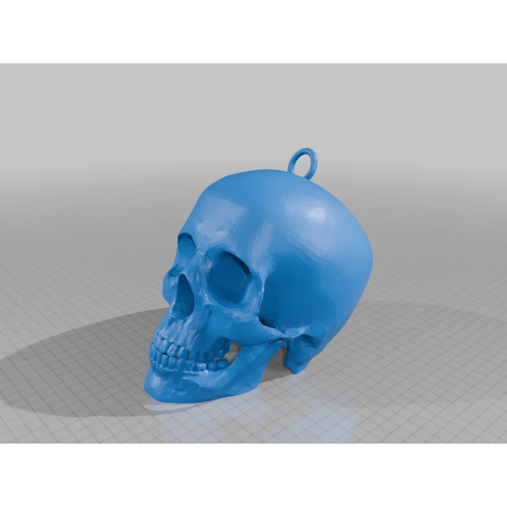 Mô hình đầu lâu có khoen treo Skull With Ring trang trí 3D 1