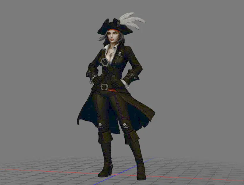 Mô hình nữ cướp biển (Pirates Woman) cực đẹp cho in 3D - Image 1
