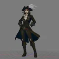 Mô hình nữ cướp biển (Pirates Woman) cực đẹp cho in 3D - Thumbnail 1