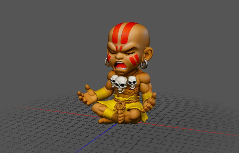 Mô hình 3D Dhalsim Street Fighter - Phiên bản Chibi ngồi thiền - Image 1