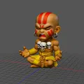 Mô hình 3D Dhalsim Street Fighter - Phiên bản Chibi ngồi thiền - Thumbnail 1