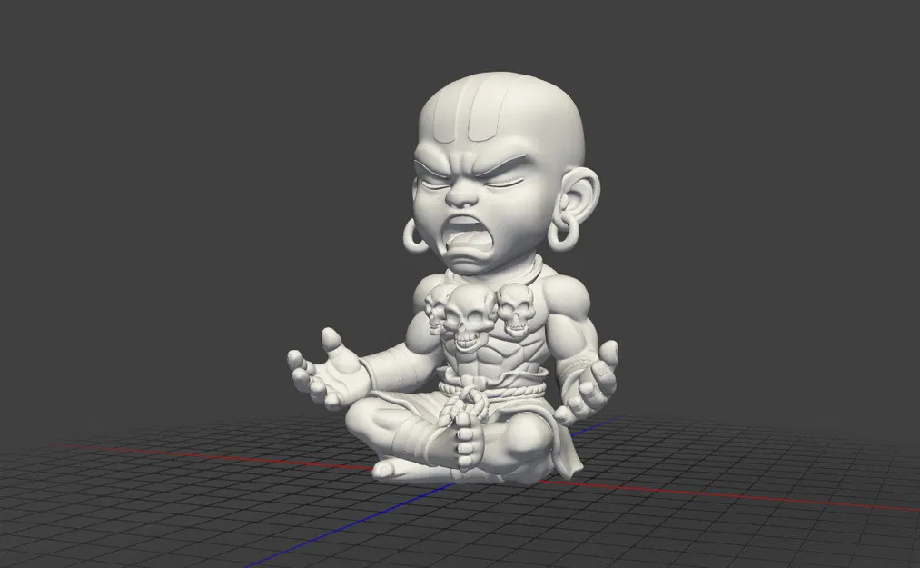Mô hình 3D Dhalsim Street Fighter - Phiên bản Chibi ngồi thiền - Image 2