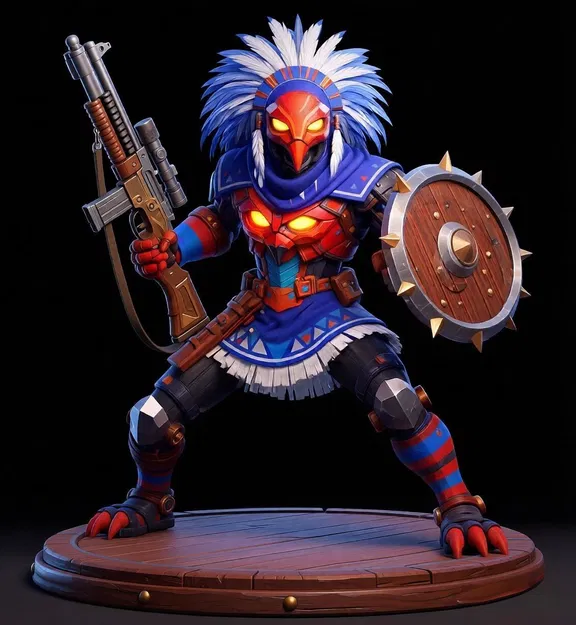 Mô hình 3D chiến binh Scratch game Bullet Echo ấn tượng - Image 1