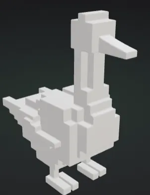 Mô hình chú ngỗng Pixel (Pixel Goose) độc đáo - Tải file STL miễn phí - Image 1