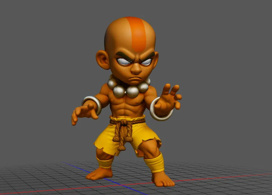 Mô hình 3D Dhalsim phiên bản Chibi từ Street Fighter cực nét - Image 1