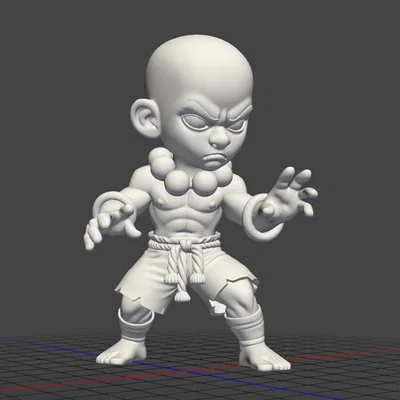 Mô hình 3D Dhalsim phiên bản Chibi từ Street Fighter cực nét