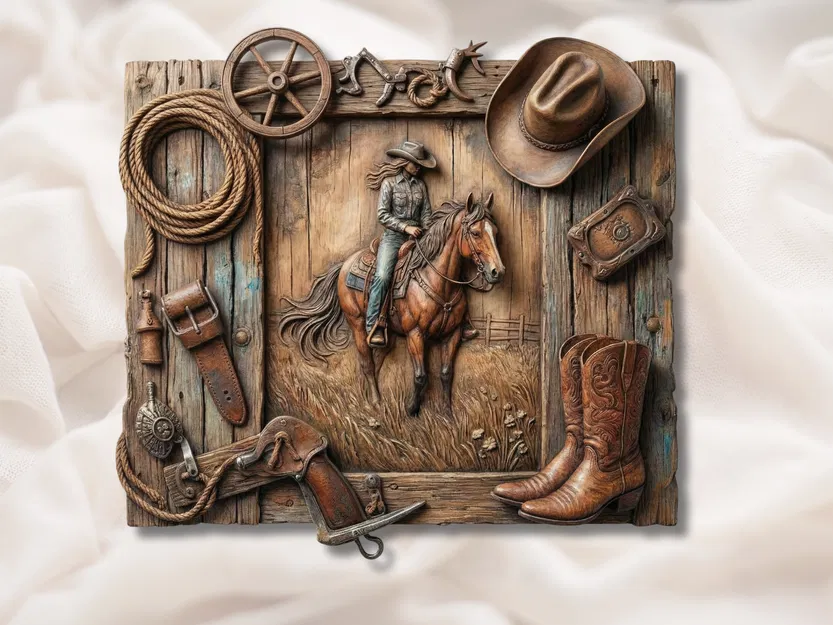 Mô hình phù điêu phong cách miền Tây (Western Sculpture) in 3D độc đáo - Image 1