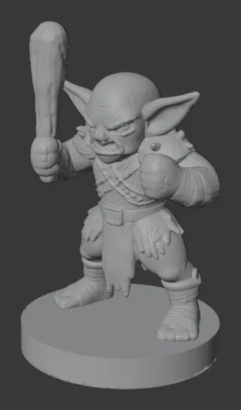 Chibi / Retro Goblin Fighter 20mm (DND/TTRPG) - Image 2