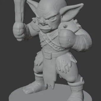 Chibi / Retro Goblin Fighter 20mm (DND/TTRPG)