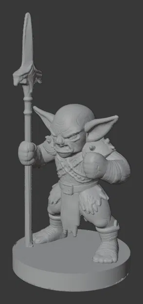 Chibi / Retro Goblin Fighter 20mm (DND/TTRPG) - Image 4