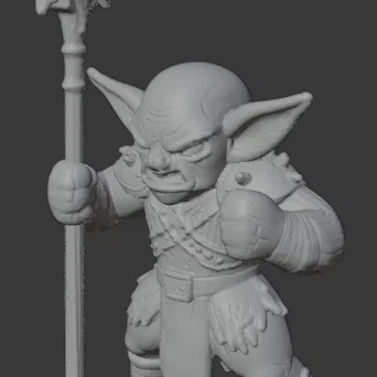 Chibi / Retro Goblin Fighter 20mm (DND/TTRPG)