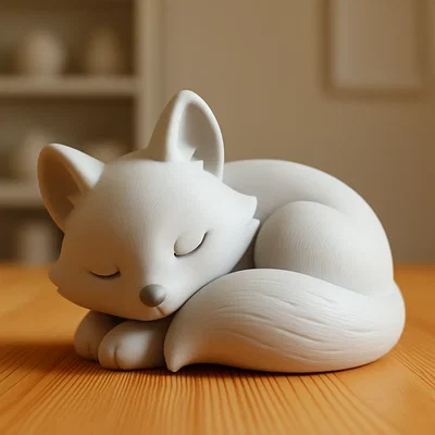 Mô hình 3D chú cáo đang nằm ngủ (Lying fox) xinh xắn