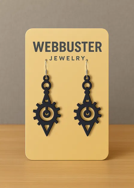 Bông tai Steampunk in 3D độc đáo - Thiết kế Clockwork Elegance - Image 1