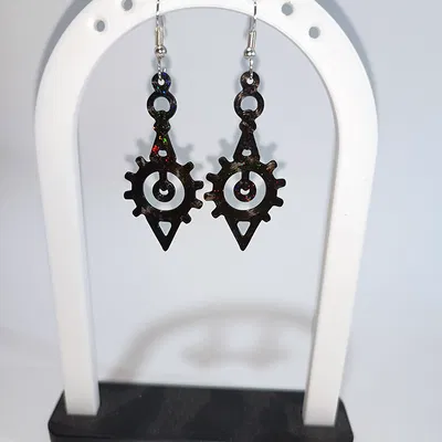 Bông tai Steampunk in 3D độc đáo - Thiết kế Clockwork Elegance