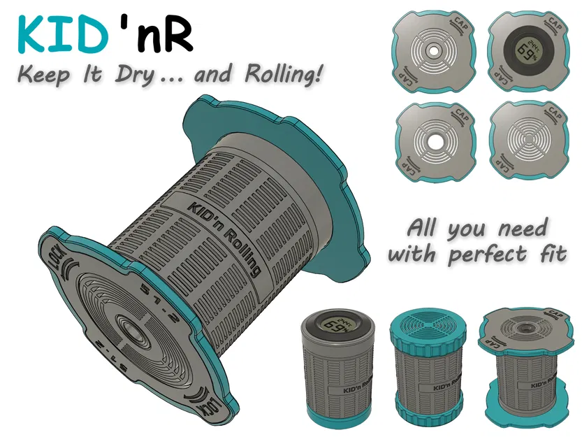 KID'nR - Hộp chứa hạt hút ẩm và con lăn cho cuộn nhựa - Image 1