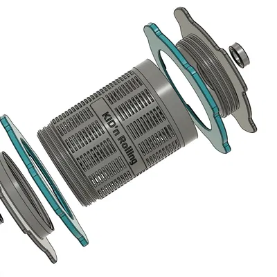 KID'nR - Hộp chứa hạt hút ẩm và con lăn cho cuộn nhựa