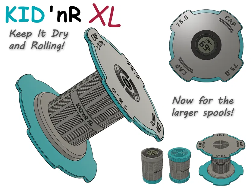 KID'nR XL - Hộp hút ẩm cho cuộn nhựa có đường kính lõi lớn - Image 1